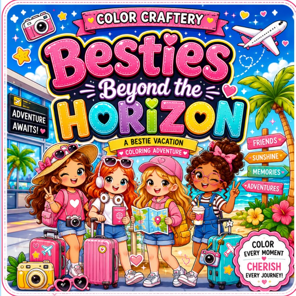 Besties Beyond the Horizon: A Friendship Vacation Coloring Adventure
