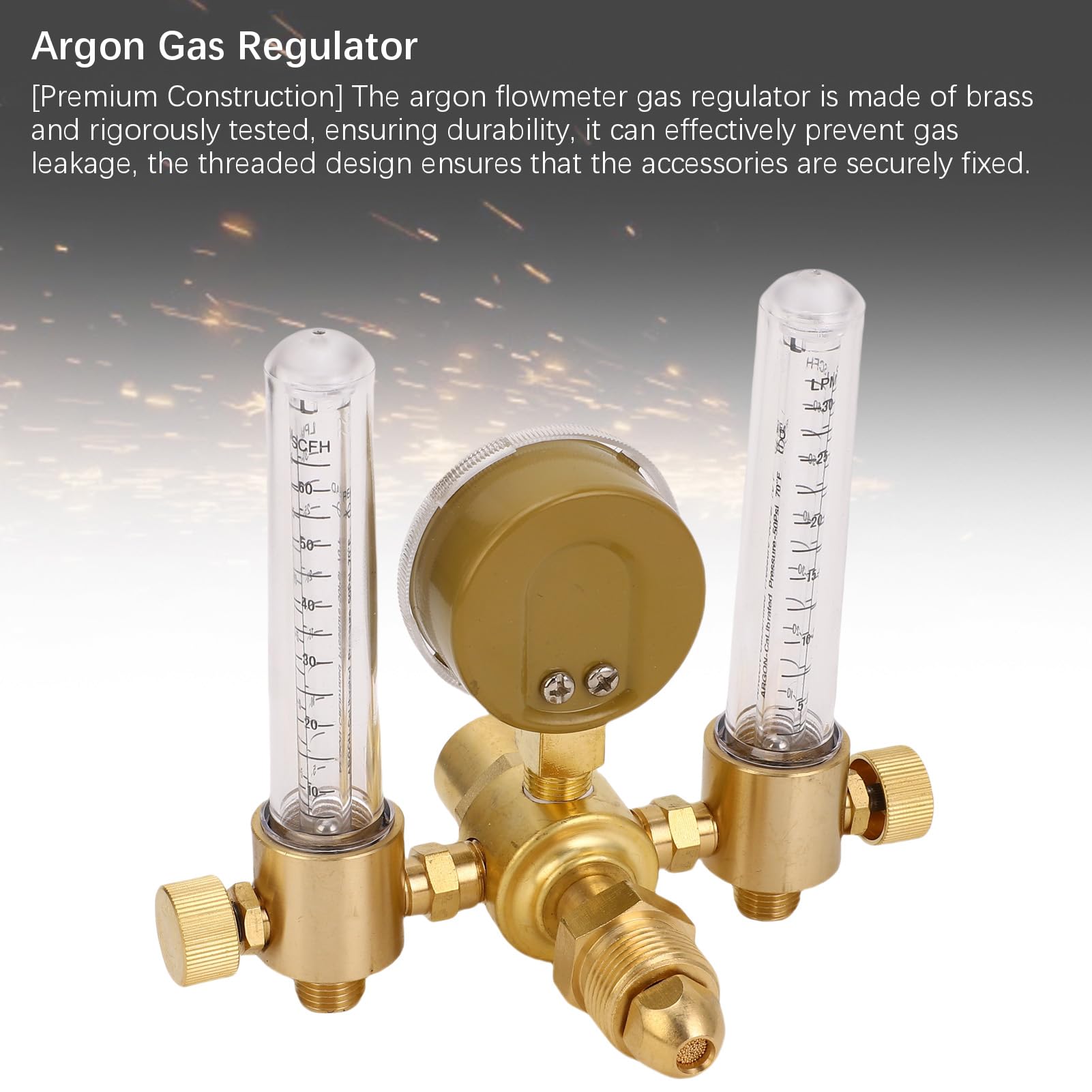 Generic Przepływomierz Argonowy z Podwójnym Wyjściem Niezawodny Regulator Gazu z Mosiądzu do Precyzyjnych zastosowań MIG TIG 0-60CFH 0-4500PSI