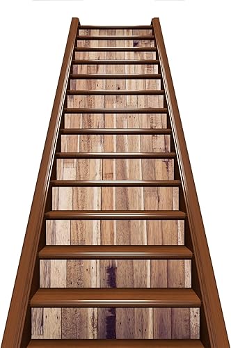 Miniatura 2 de Adhesivos autoadhesivos de madera rústica de almendra y ciruela, para pelar y pegar, elevadores de escaleras de vinilo para escaleras, calcomanías