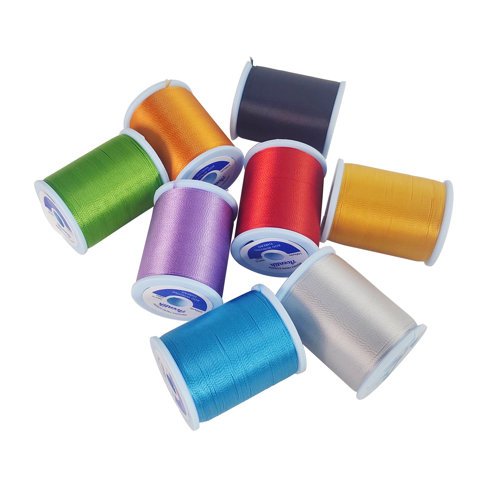 Aventik Fishing Rod Wrapping Thread (8 Pack Rainbow Color Nylon Thread)