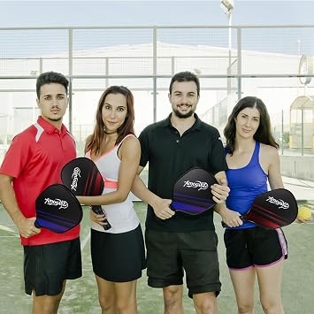 Pickleball Paddle Set of 4 with Balls, Wood