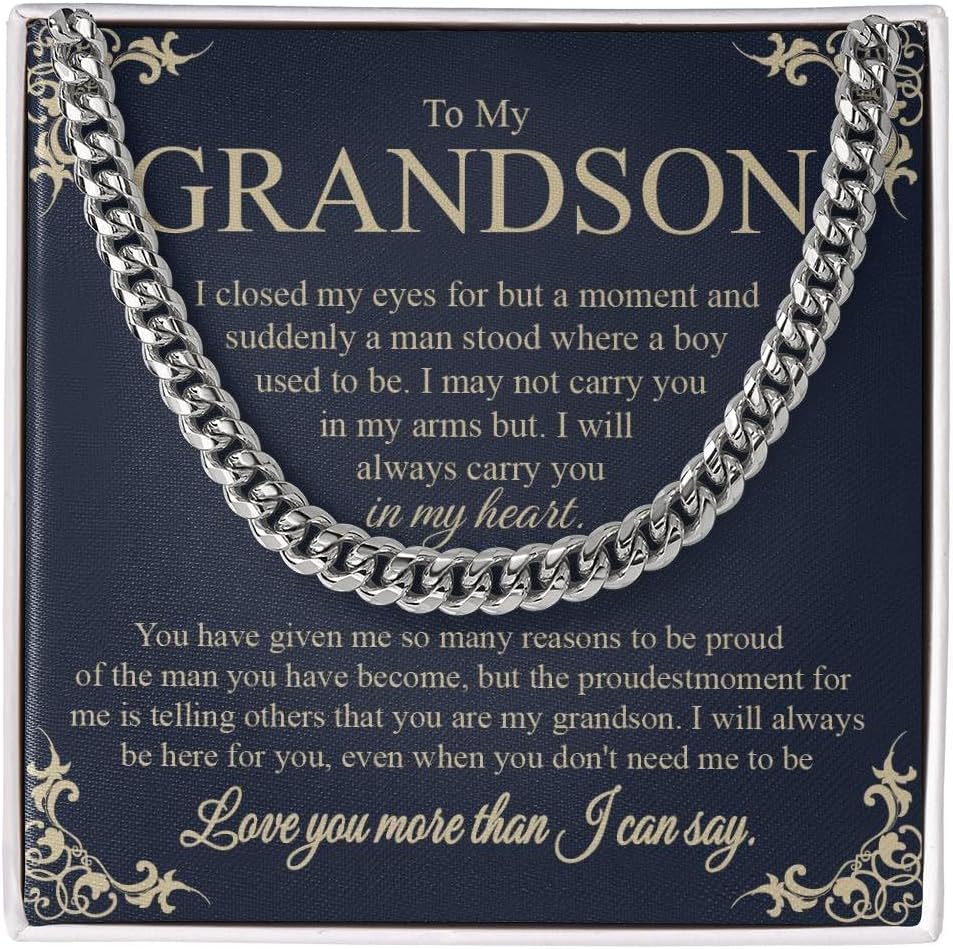 To My Grandson Love Gift from Grandpa Luxury Necklace Grandson Jewelry Keepsake