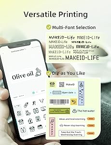 Makeid L1 Label Maker Machine with Tape - Portable & Rechargeable Label Makers Compatible with 9 12 16mm Waterproof Tape - Mini Bluetooth Labeler for Organizing Office Home School (Green Tape)