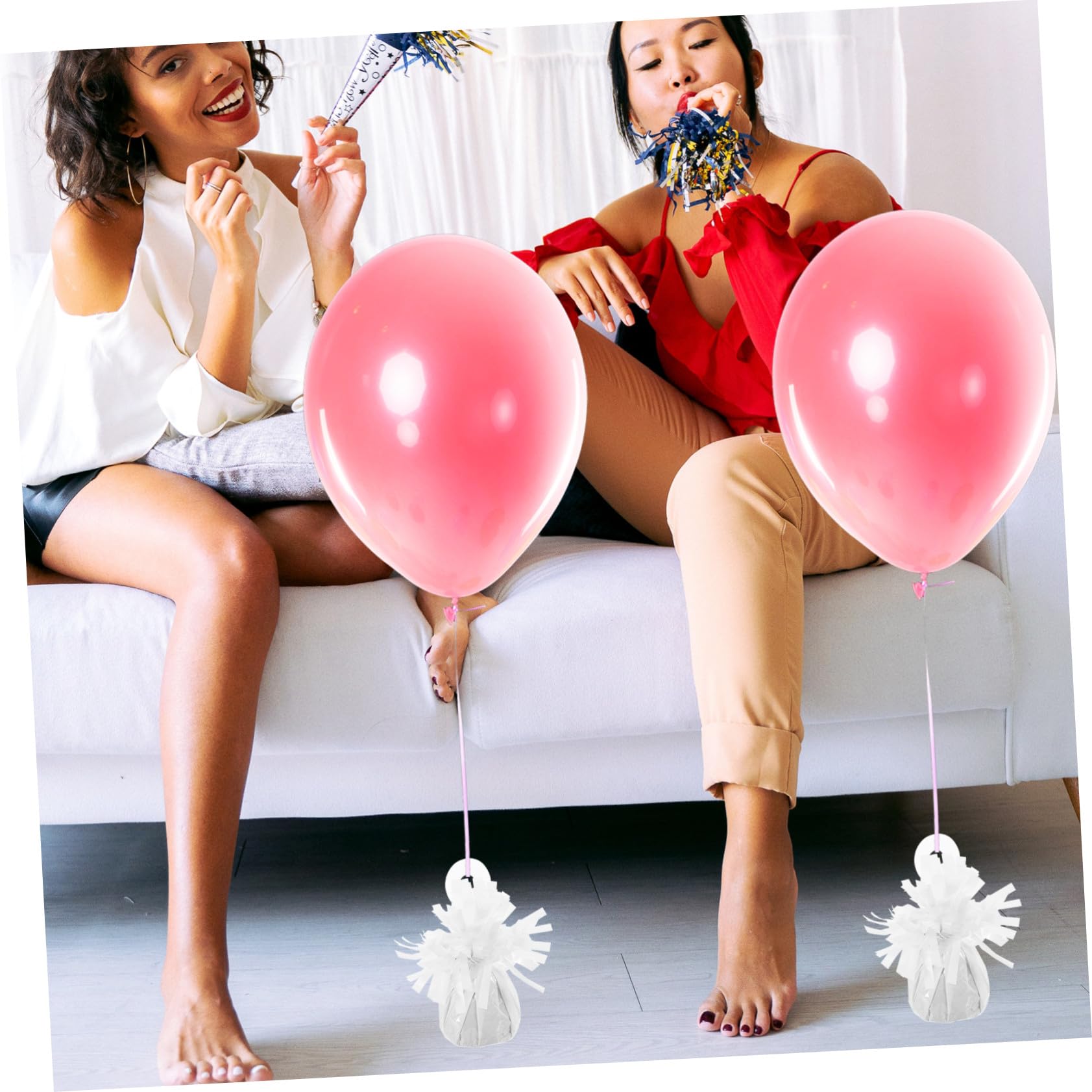 Hemobllo Pesi per Palloncini di Elio Robusti in Cemento Rivestimento Pvc, 6 Pezzi per Feste e Decorazioni da Tavolo