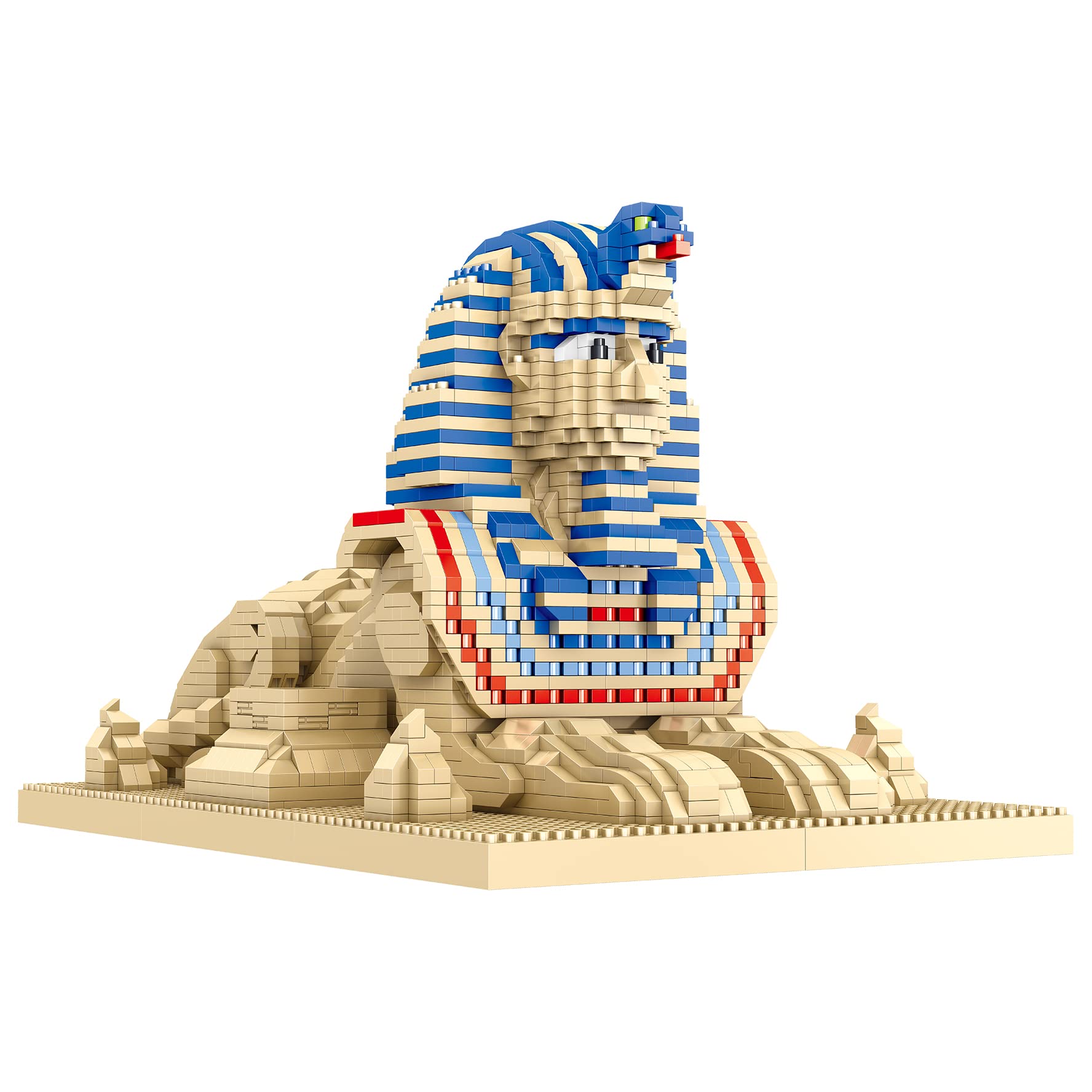AigidusansuEgypt Pharaoh Sphinx Micro Building Block Set, 2732pcs Desert Monster World Landmark Architecture Model,DIY Diamond Mini Bricks Building Toy for Adults, 14+ Teens