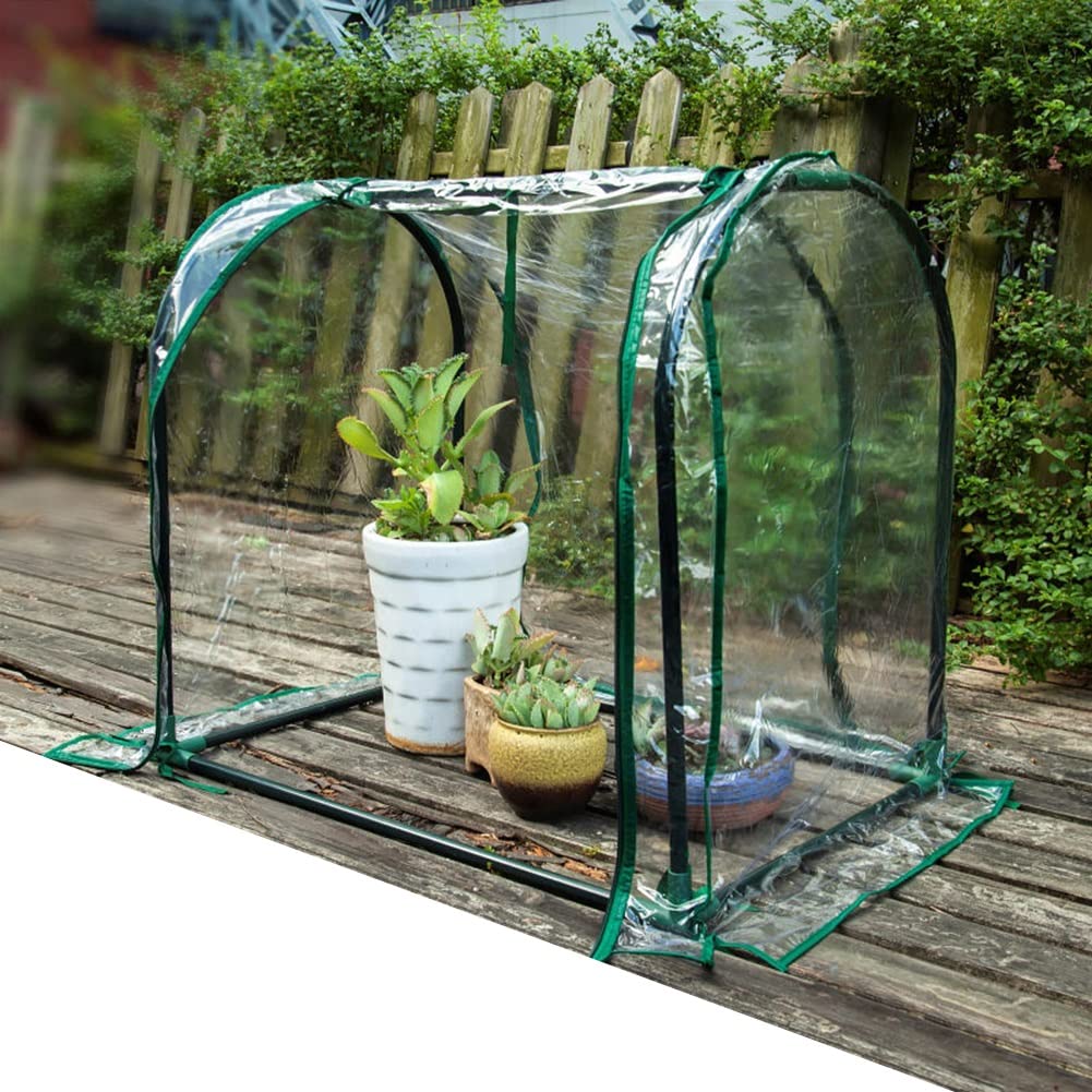 Invernadero de túnel, Cobertizo de Aislamiento de Plantas Cubierta de PVC Reforzada Estructura de Acero Resistente Mini Invernadero para jardín, balcón, Patio Trasero