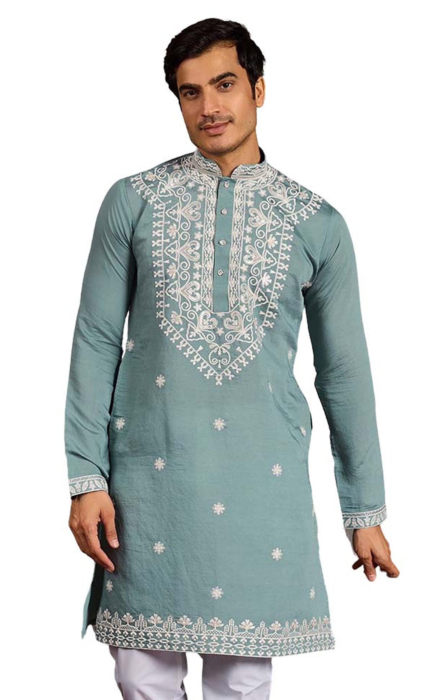 kalaanj Men's Embroidered Silk Kurta || Only Kurta (04-MK)-picture-52