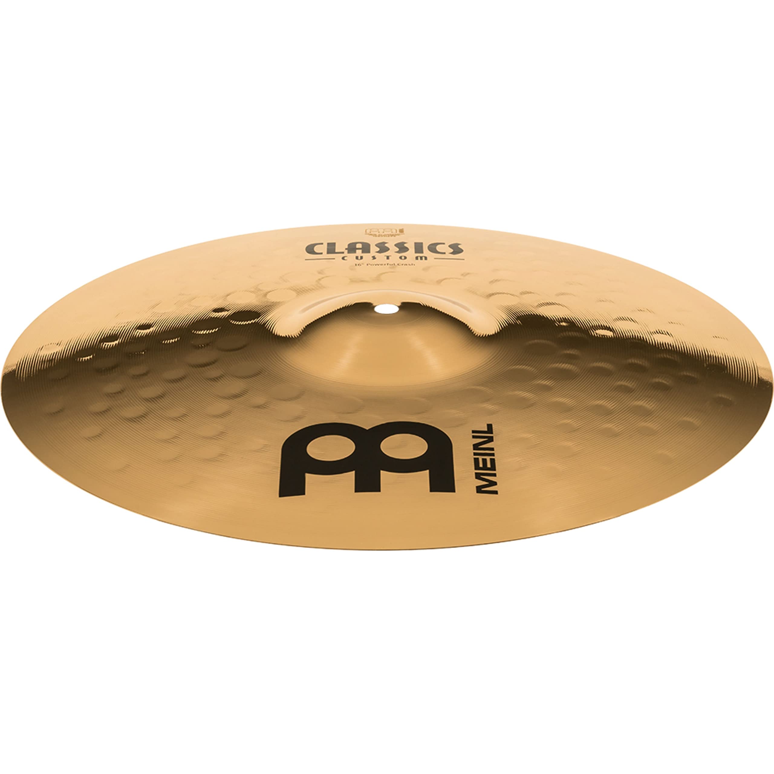 Meinl Cymbals Classics Custom Brilliant Piatto Powerful Crash 16 pollici (40,64cm) per Batteria - Bronzo B12, Finitura Brillante, Prodotto in Germania (CC16PC-B)