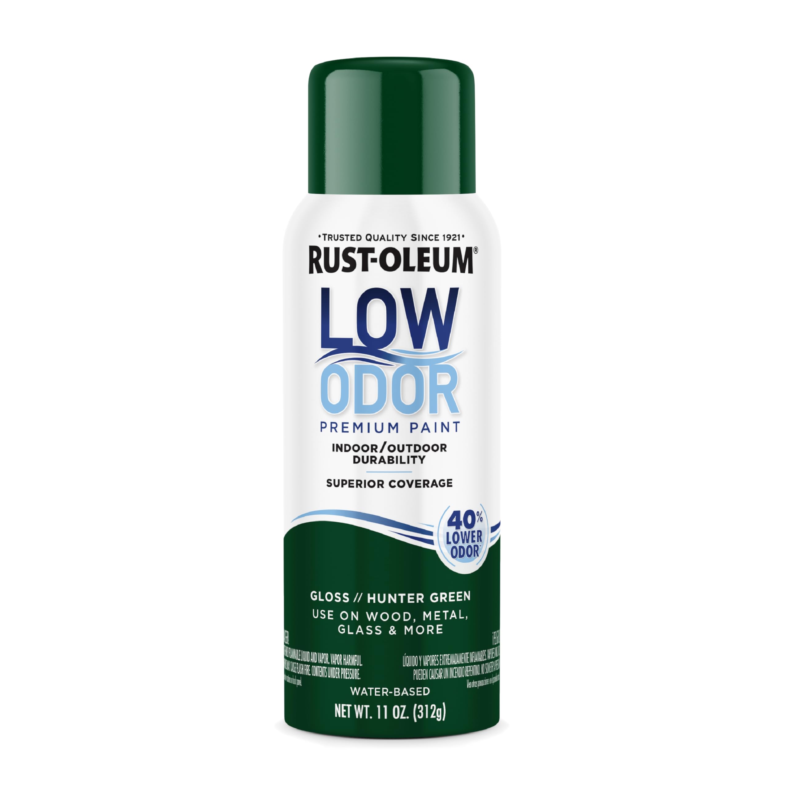 Rust-Oleum Low Odor Premium Spray Paint, Gloss Hunter Green