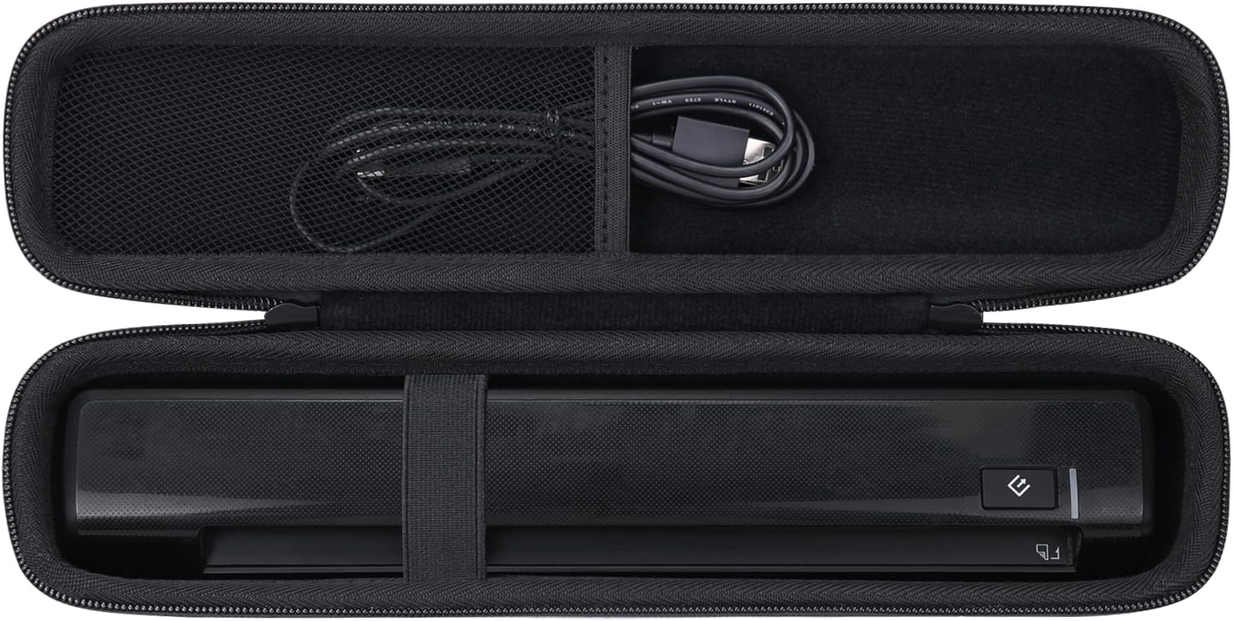 co2CERA Hard Carrying Case for Epson ES-50 / ES-60W / RR-60 / DS-70 / RR-70W Document Scanners - Durable Travel Storage Box with Handle & Mesh Pocket for Accessories (Black)