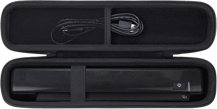co2CERA Hard Carrying Case for Epson ES-50/ES-60W/RR-60/DS-70/RR-70W,Black | Document Scanners Compatibility, Durable Travel Storage Box with Handle & Mesh Pocket for Accessories