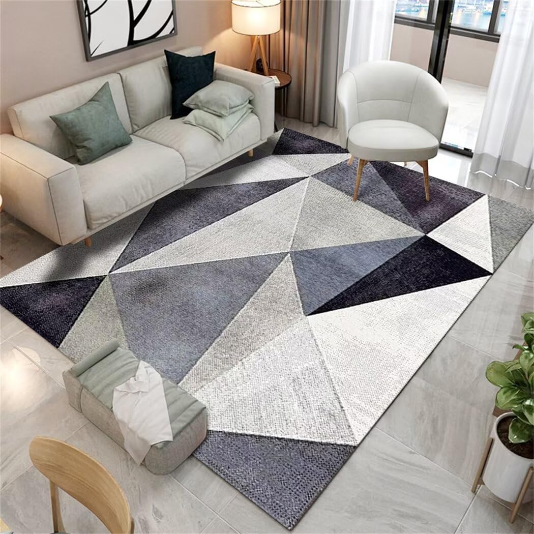 Tapis de chambre résistant aux taches et lavable 120x180 géométrique