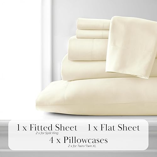 Miniatura 26 de Southshore Fine Living, Inc. Juego de sábanas de 6 piezas, sábanas de bolsillo profundo de 21 pulgadas, sábana bajera de bolsillo profundo, sábana