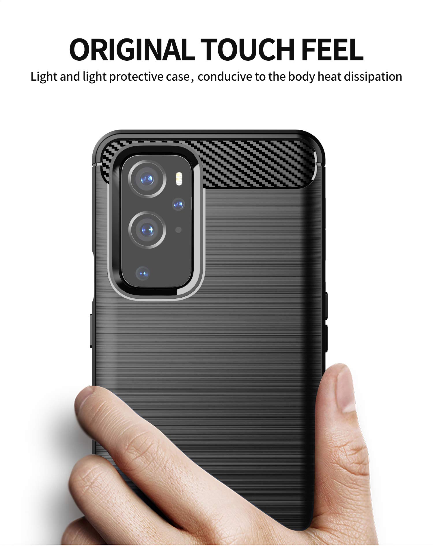 TIANCI Cover per OnePlus 9 Pro, Case Texture Antiscivolo e Antiurto, [Pelle PU Delicata Sulla Pelle] [TPU Ultrasottile] Custodia per OnePlus 9 Pro-Blu