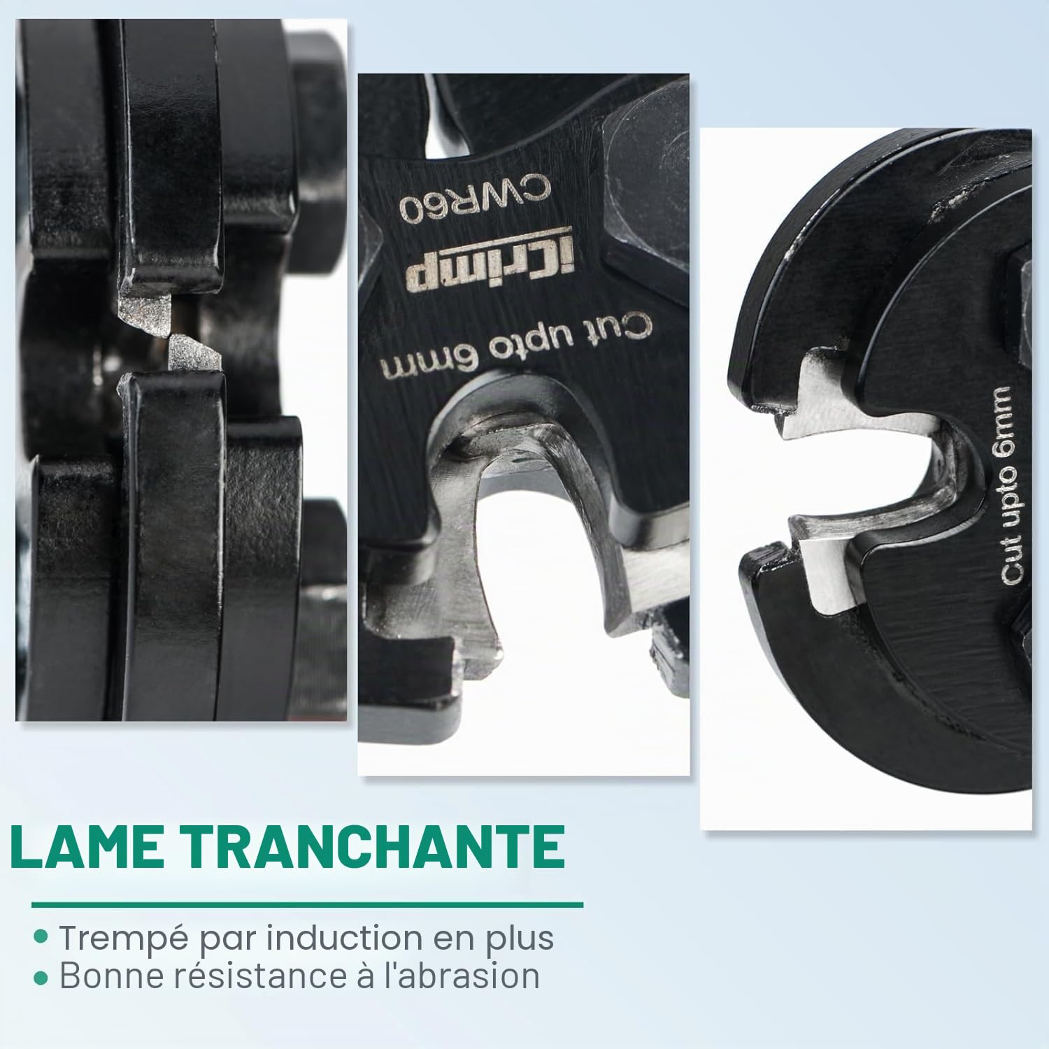 iCrimp CWR-60 Coupe-câble pour Câble en Acier Inoxydable, Câble D'aviation, Câble en Cuivre, Fil de Piano Jusqu'à un Diamètre de 6 mm