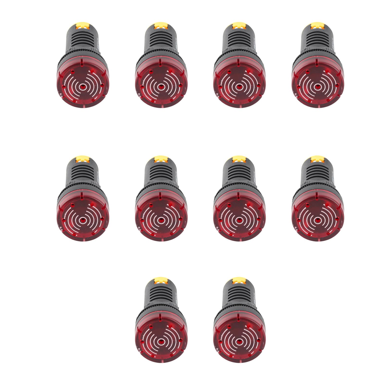 BERM® 10 Pz/Scatola LED Buzzer 22mm Diametro, AD16-22SM Indicatore luminoso rosso lampeggiante Lampada Buzzer AC / DC24V