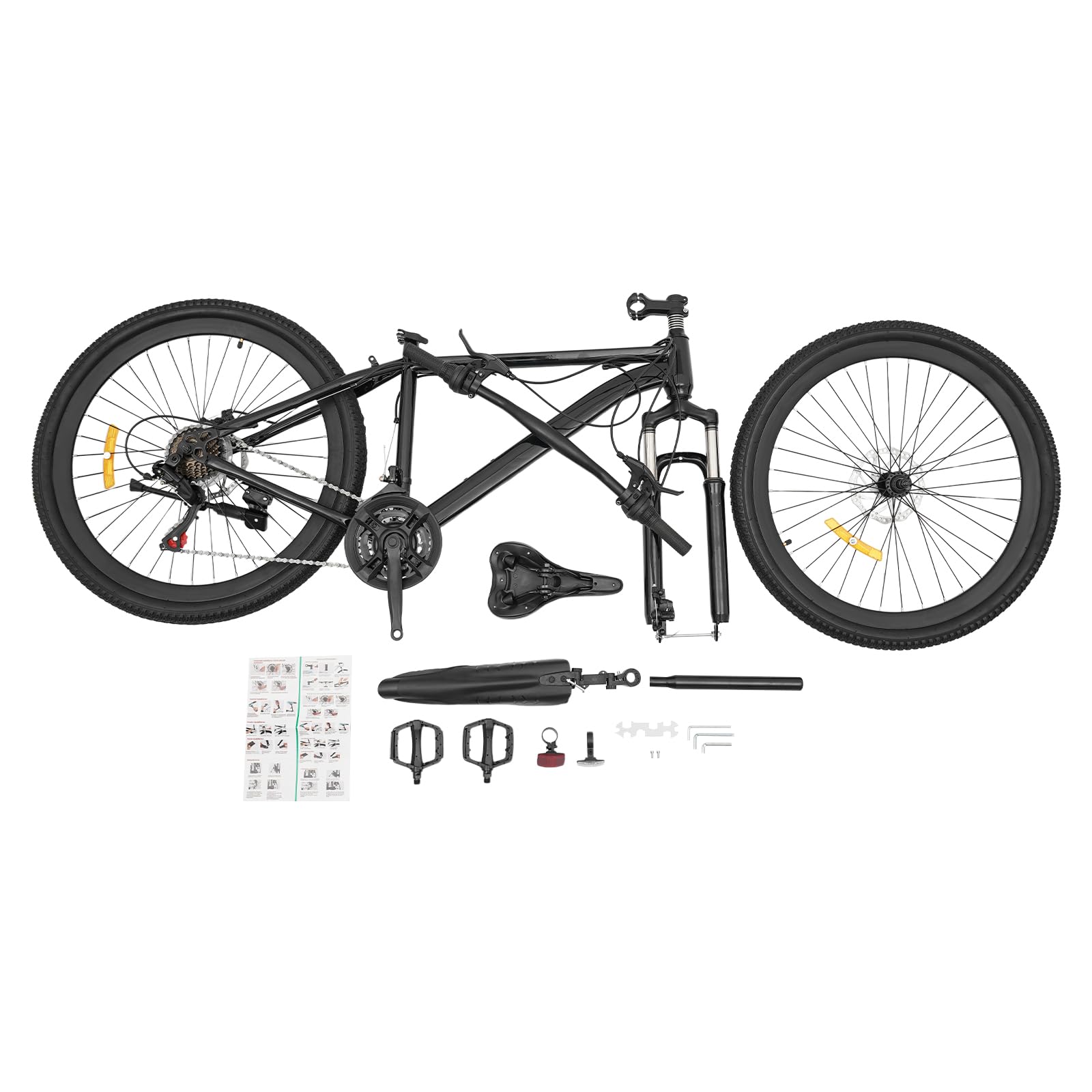 Bicicleta de montaña de 26 pulgadas para adultos, bicicleta de carbono negro, 21 velocidades, bicicleta urbana premium de carretera, altura ajustable, frenos de disco de alta sensibilidad