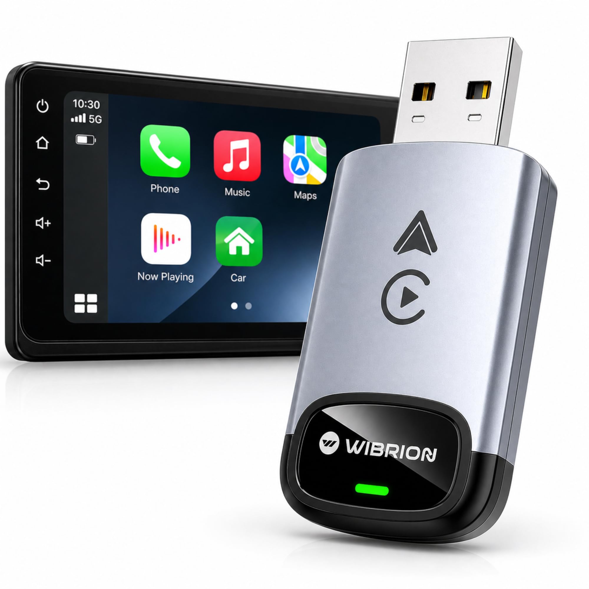 Wireless 2-in-1 CarPlay & Android Auto Adapter Convert Wired to Wireless Compact Slim Design Bluetooth 5.4 Plug & Play USB C & A OTA Upgrade-image-42