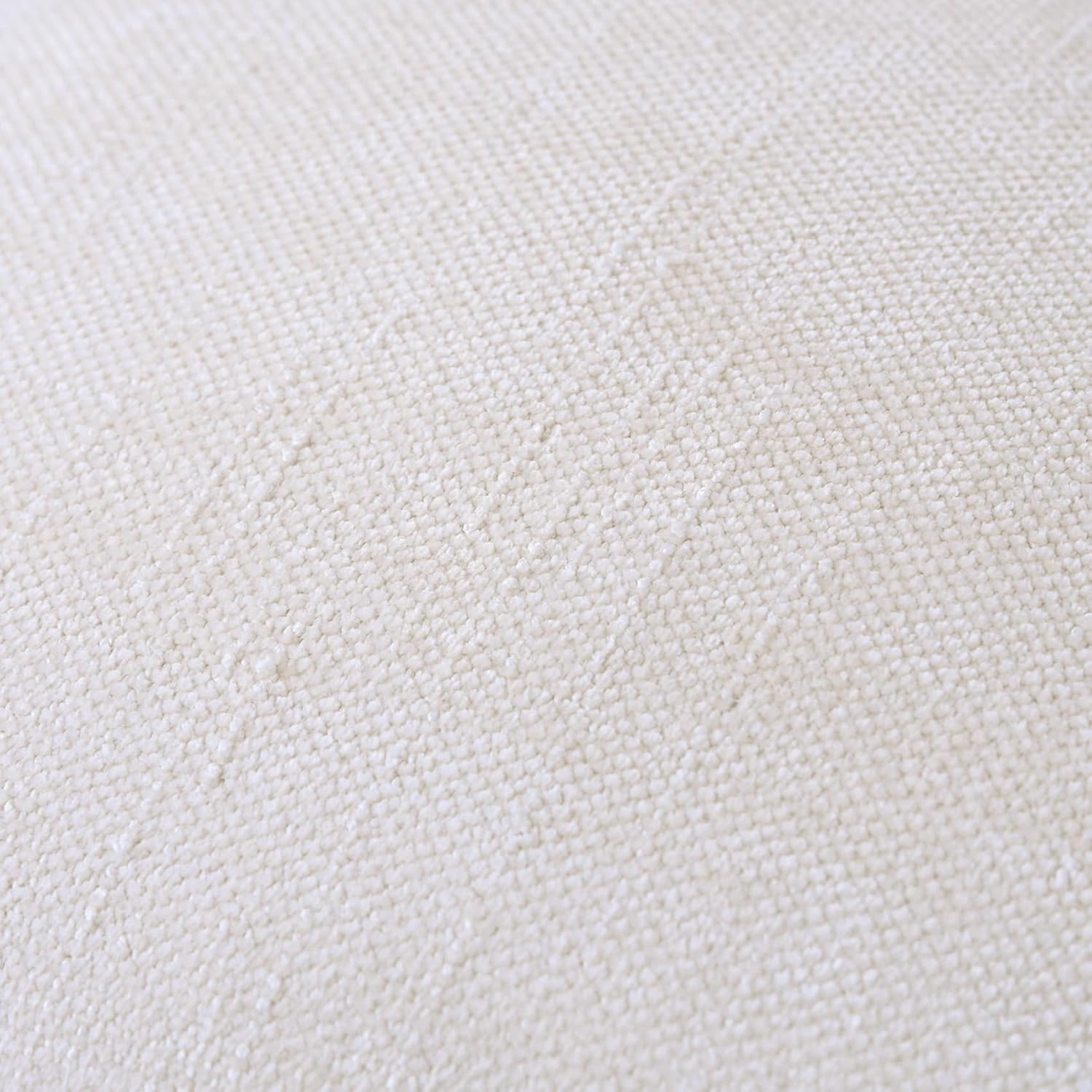 Set of 2 Soft Textured Decorative Throw Pillow Covers 22x22 Inch Cozy Farmhouse Cushion Cover Square Accent Pillow Cases for Bed Couch Sofa Living Room, Cream White