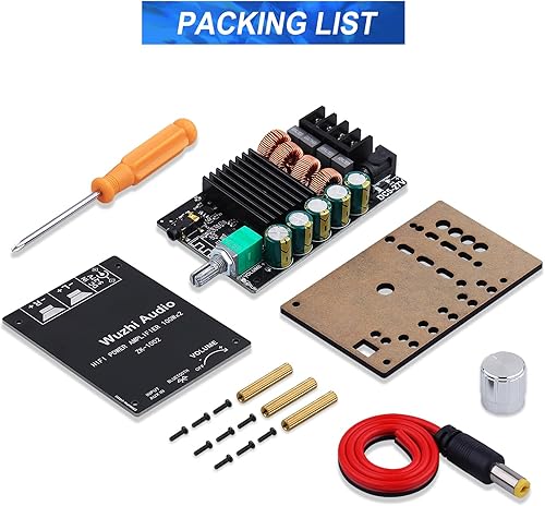 Miniatura 8 de ZK-1002 Bluetooth 5.0 Amplificador de Audio, 100W x 2 2.0 Canales Mini HiFi Amplificador de Potencia Receptor con Control de Volumen, Entradas BT y