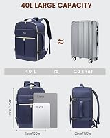 LOVEVOOK 40L Utazási Hátizsák Férfi Női Vízálló Laptop Backpack Repülőgép Kézipoggyász 3