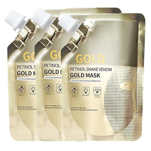Retinol Snake Venom Peptide Gold Mask Anti-envejecimiento Claro e Hidratante Mejora áspera Piel Peeling Máscara, Aprieta Hidratante Tonificación y