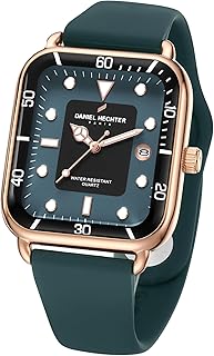 Daniel Hechter Paris Montmartre Collection Square Dial Watch for Men with Stylish Silicone Strap, Water Resistant & Quartz Movement-DHM1011