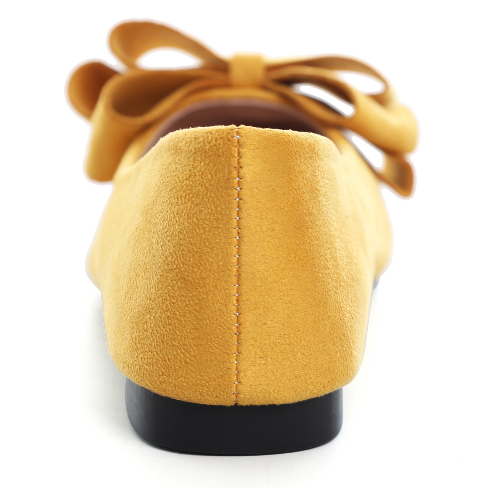 SAILING LU Womens Bowknot Ballet Flats Pointy Toe Casual Flat Shoes Suede Dressy Wear to Work Slip-Ons Moccasins