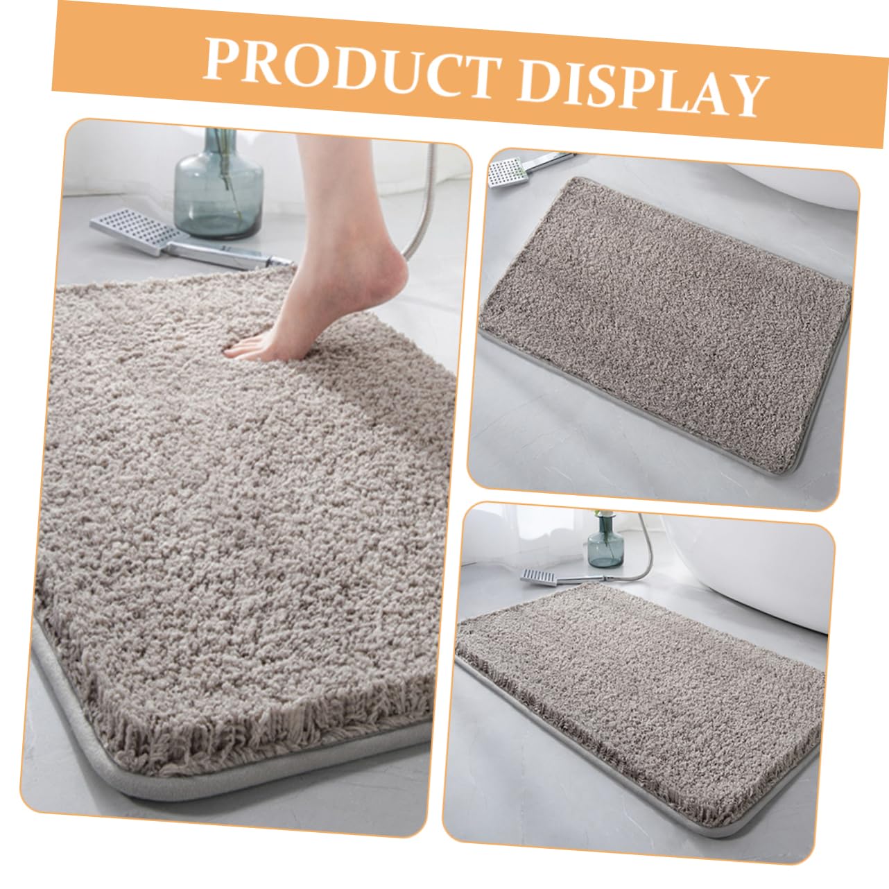 Alipis Tappeto 80x50 Cm in Microfibra Antiscivolo Bagno Assorbente Morbido e Lavabile Semplice Stile per Bagno e Casa