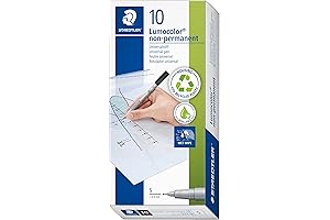 STAEDTLER Lumograph Non-Permanent Wet Erase Marker Pen, Extra Fine Tip, Low Odor...