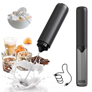 Rechargeable Milk Frother Handheld with Cover Electric Handheld Foam Maker Portable Drink Mixers for Matcha,Lattes and Cappuccino, Black - Amazon product rated Grade A
