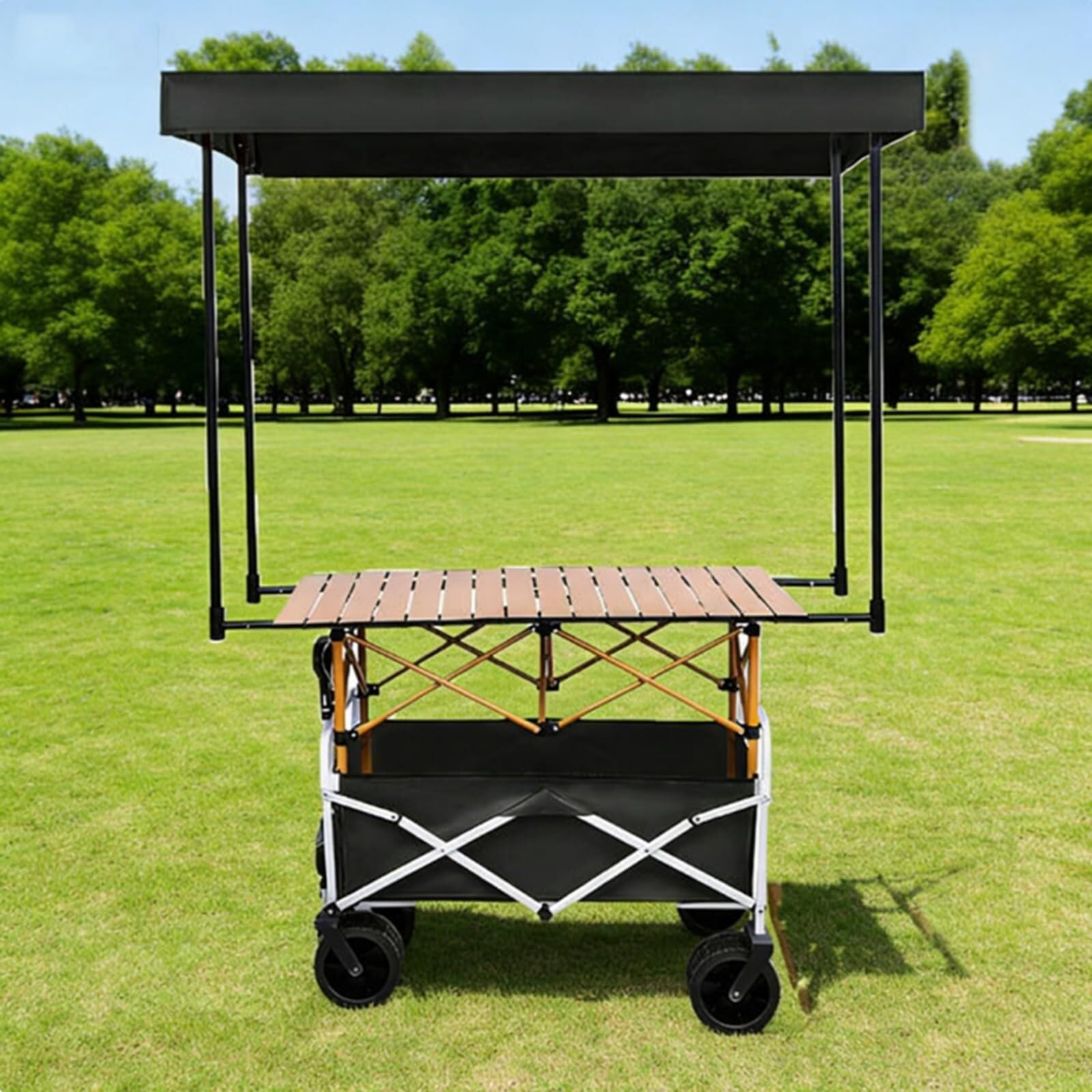 Commercial Vendor Cart with Wheels & Awning,for Market,Street Food & Events
