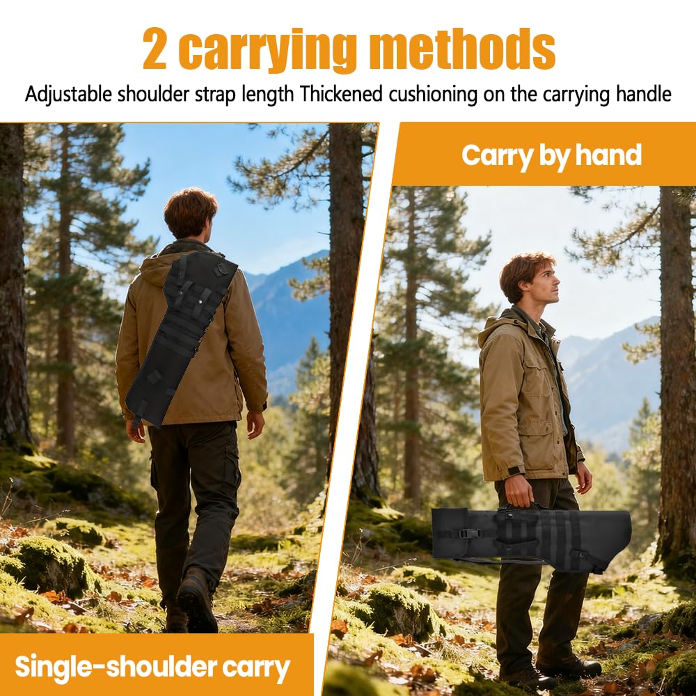 DONGKER Custodia per Fucile, 29" Borsa Porta Fucile ad Aria Compressa Molle, Custodie per Armi da Fuoco con Tracolla Regolabile per Custodia da Caccia e Tiro (Non Include il Fucili)