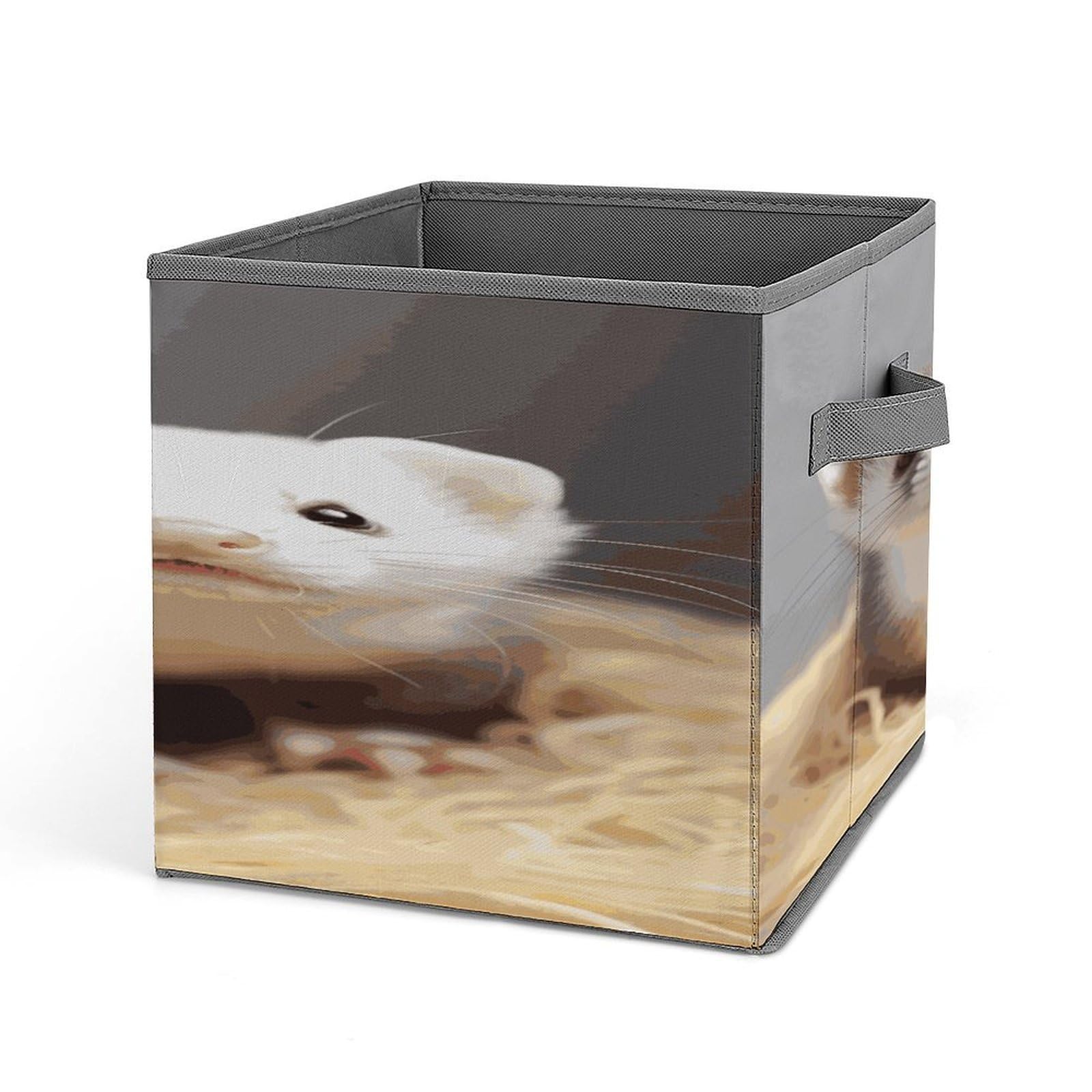Fodpand Style Ferrets Storage Cubes Foldable Decorative Fabric, Storage Bins Baskets With Handles, Closet Organizers And Storage For Home, Office,Closet, Clothes