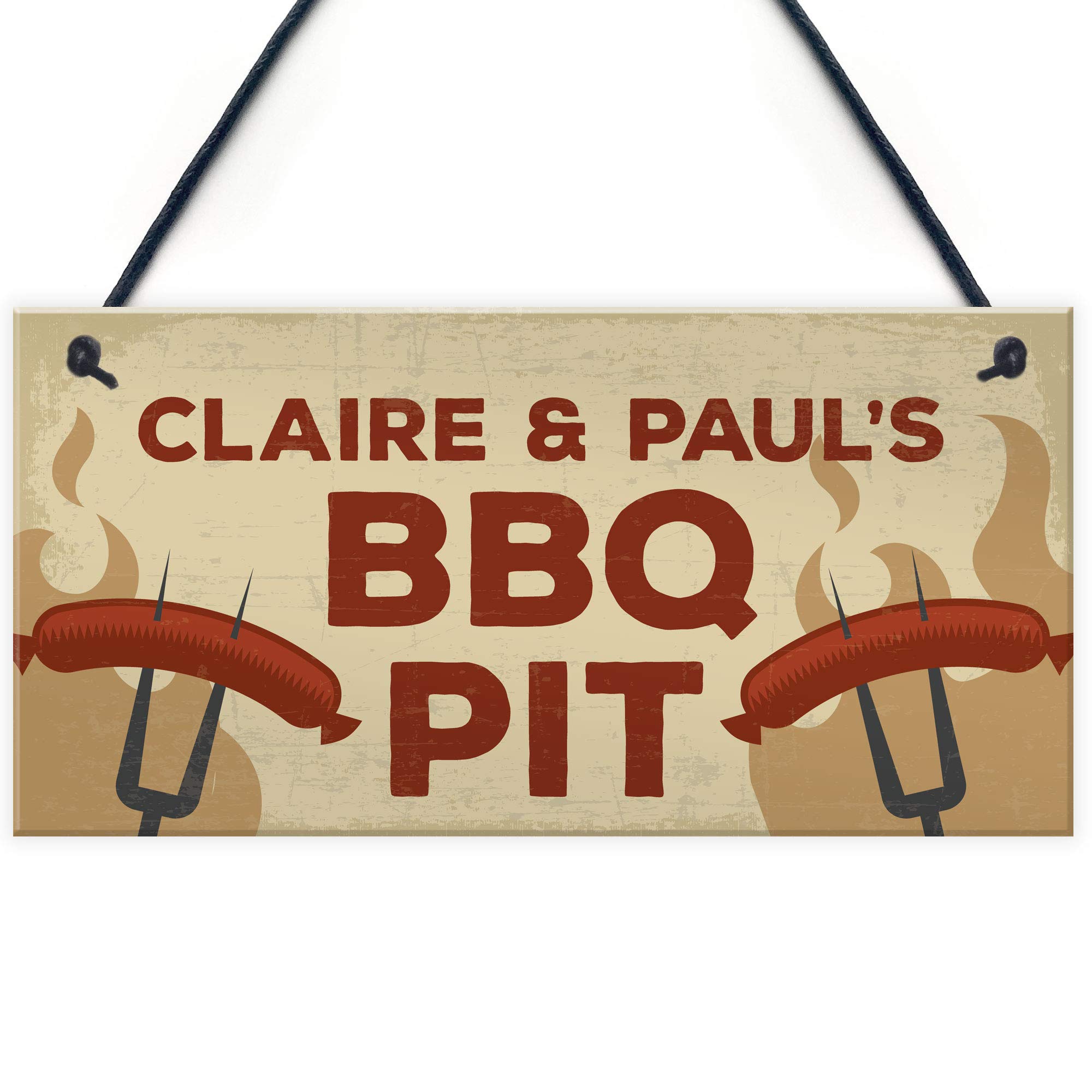 Red Ocean BBQ Sign Personalised BBQ Sign For Garden Signs And Plaque Summer House Plaque Gift