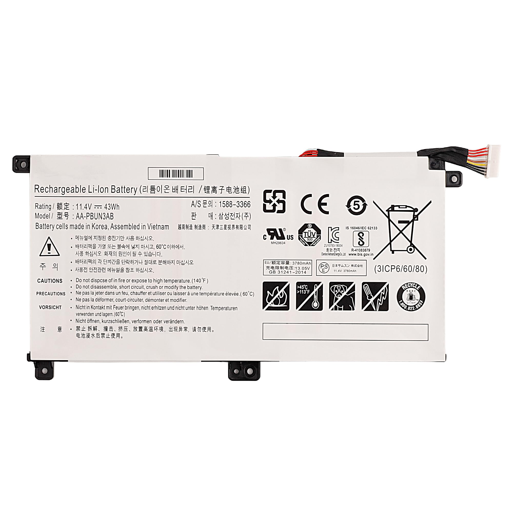 Photo 1 of Vvsialeek AA-PBUN3AB Laptop Battery for Samsung