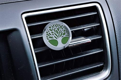 Miniatura 4 de Wild Essentials - Difusor de ventilación de coche de aceite esencial de árbol de la vida, colgante de medallón de acero inoxidable con 8