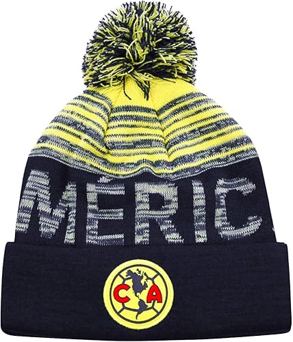 Icon Sports Soccer Team Beanie  Adult Official Football Club Knit Winter Warm Pom Cap Casual Hat for Men Women Unisex