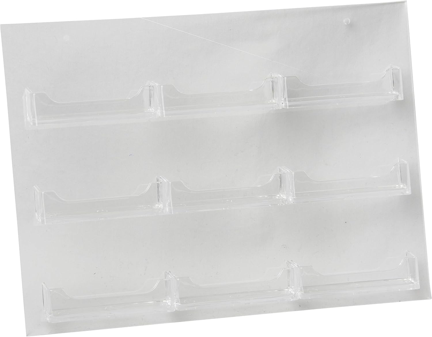 Clear-Ad - Clear Acrylic Wall Mount Business Card Holder with 9 Pockets 3.5x2 - Multiple Plastic Countertop Business Card Organizer - Multi Business Cards Display Stand (Single Pack)