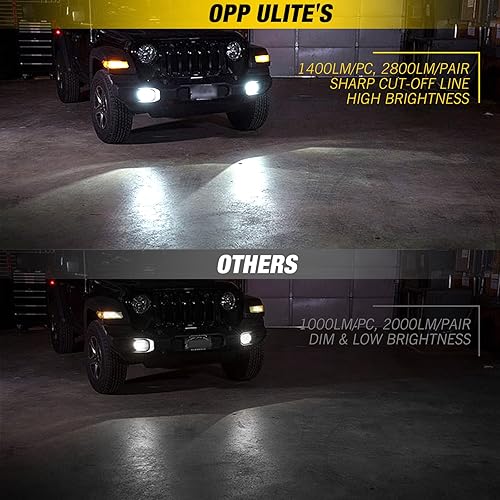 Miniatura 2 de OPP ULITE JL - Luces antiniebla LED para Jeep JL Wrangler 2018-2022 JL JLU Unlimited Sport Rubicon Sahara de 4 pulgadas, 30 W, lámparas antiniebla