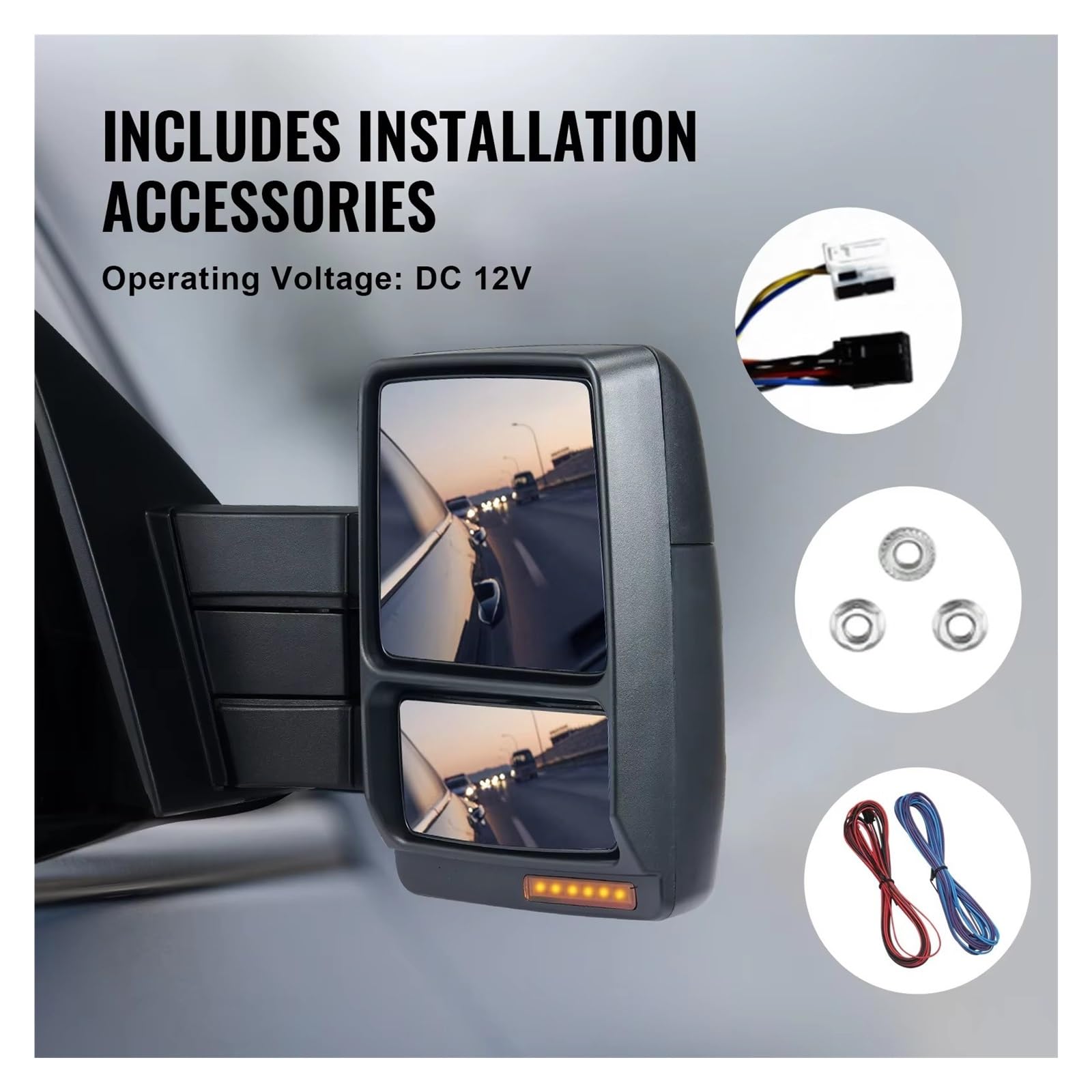 Espejos Exteriores Automóviles 1 Par Para Ford Para F150 2004-2014 Espejos Remolque Eléctricos Calefacción Descongelación Señal Control Manual Plegables