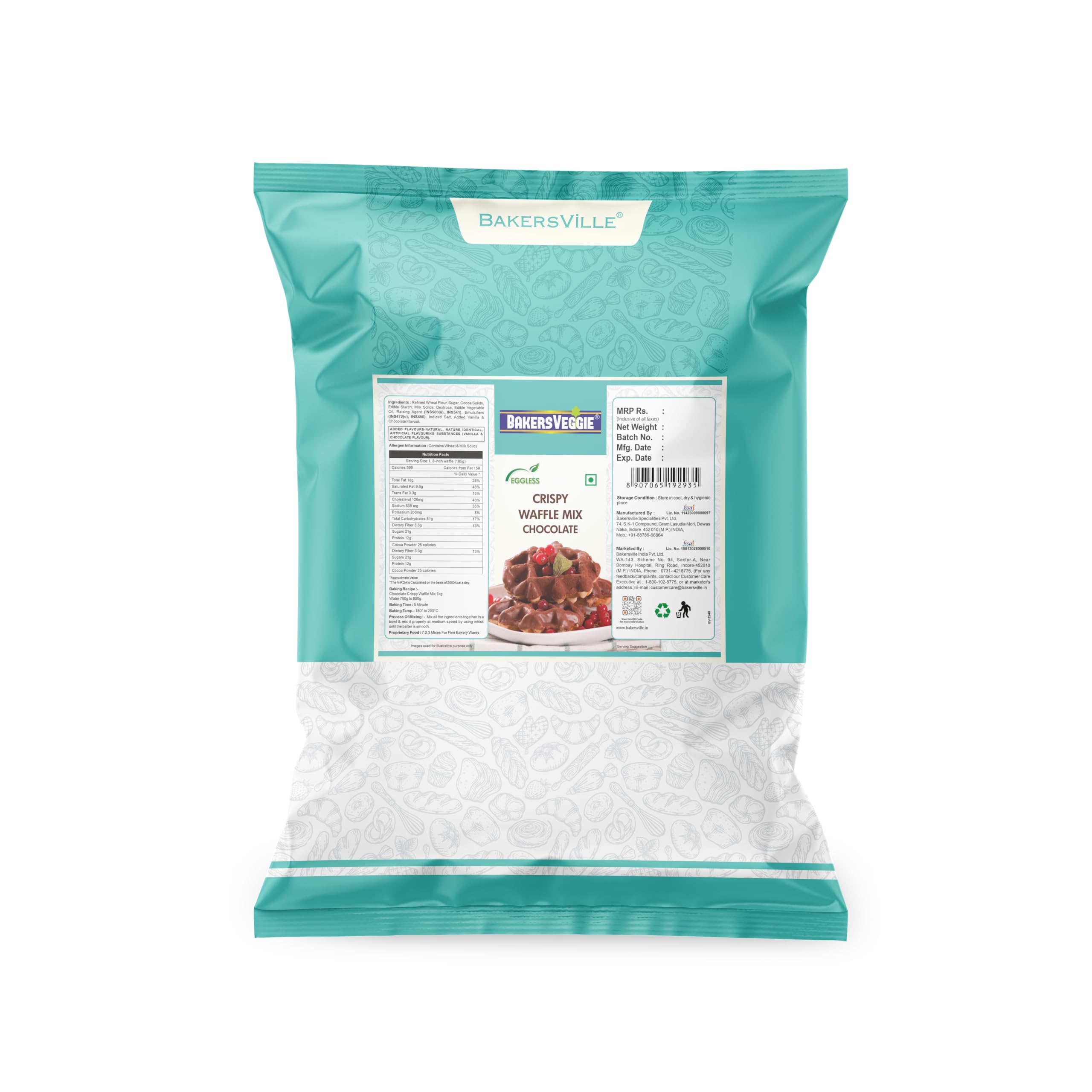 Bakersveggie Waffle Mix Crispy Chocolate, 1Kg (B0CW5ZMM5V) Amazon Price History, Amazon Price Tracker