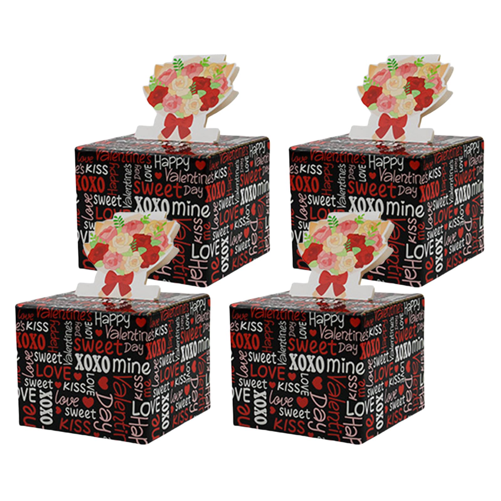 Xinsheinelry 4pcs Valentines Day Cash Gift Box with Pull Mechanism for Girlfriend Wife Money Holders Surprises Anniversary Valentines Day