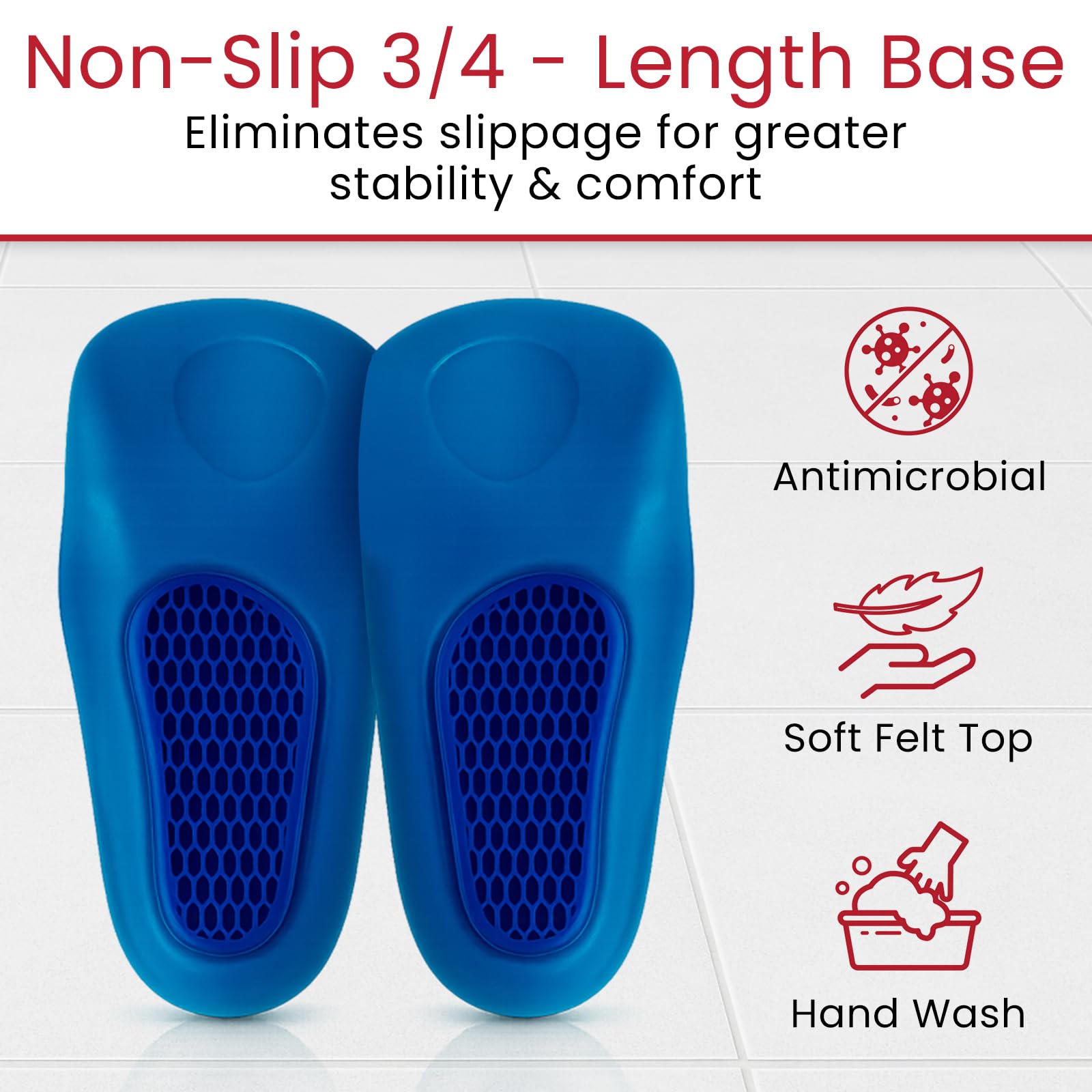 3/4 Plantillas de Gel de masaje por Envelop – Inserciones De Zapato Para Correr, senderismo, y más – mejor para hombres y mujeres longitud completa plantillas plantillas de gel – reducir el dolor de pie, US Men's (8 - 13), 1