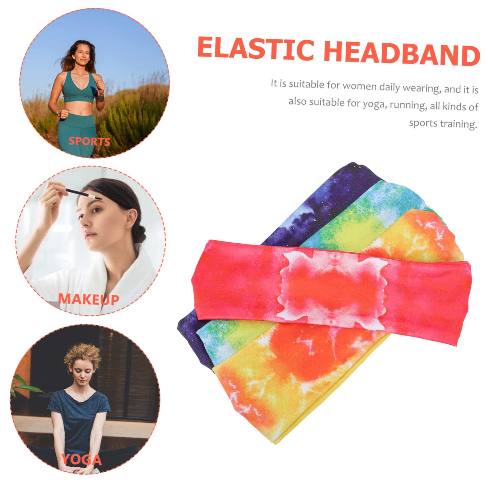 LIFKOME Fascia sportiva Tie Dye fasce sportive elastiche fasce per la corsa Yoga elastici scrunchies e per il sudore fascia per professionale poliestere