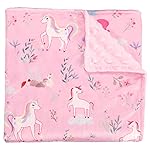 SWESEN Baby Blanket for Boys Girls, Super Soft Double Layer Mink Blankets with Dotted Backing, Unicorn Toddler Newborn Nursery Bed Blanket, Multicolor Printed Blanket, 30 X 40 Inches