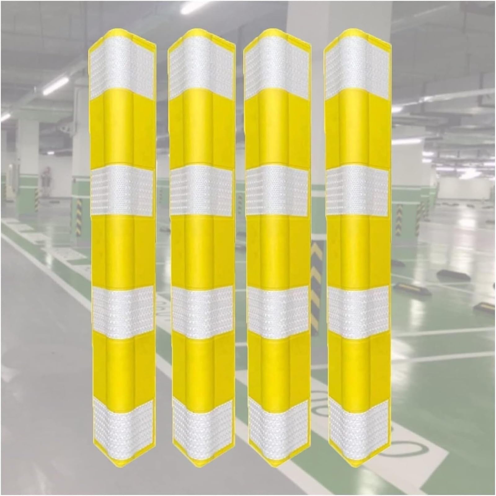 Protections murales d'angle - Protections de colonnes en Mousse Autocollantes for Garage et entrepôt - Lot de 4,Protège-Coins(Yellow)