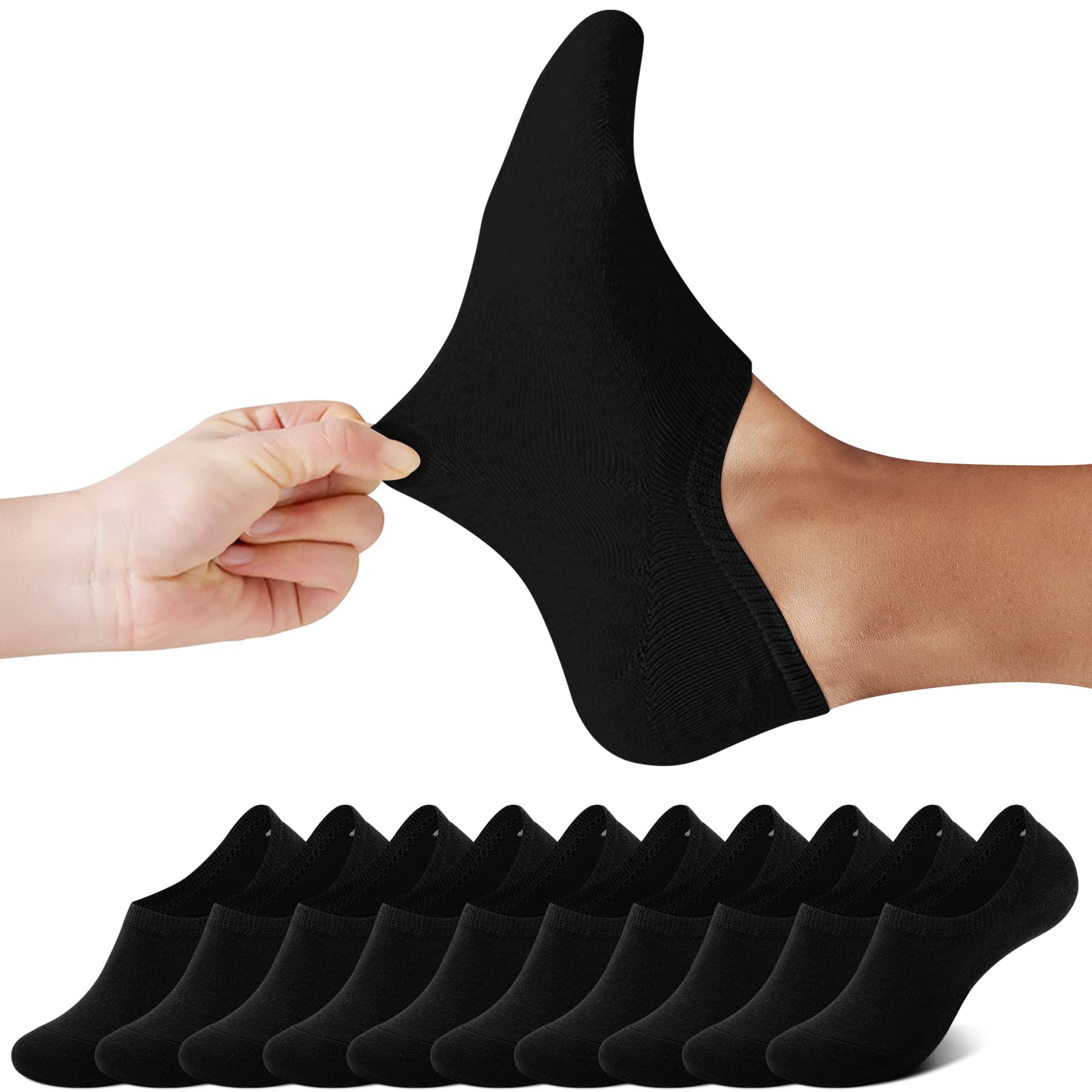 FALARY Sneaker Socken Damen & Herren 10 Paar Füßlinge Sneakersocken Unsichtbare Füsslinge Footies Gr. 35-50