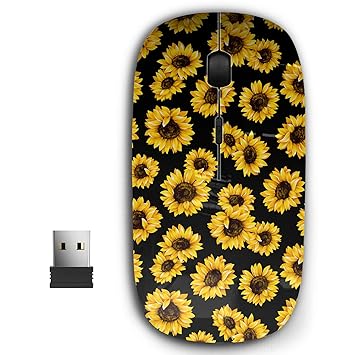 2.4G Ergonomic Portable USB Wireless Mouse for PC, Laptop, Computer, Notebook with Nano Receiver ( Sunflower )
