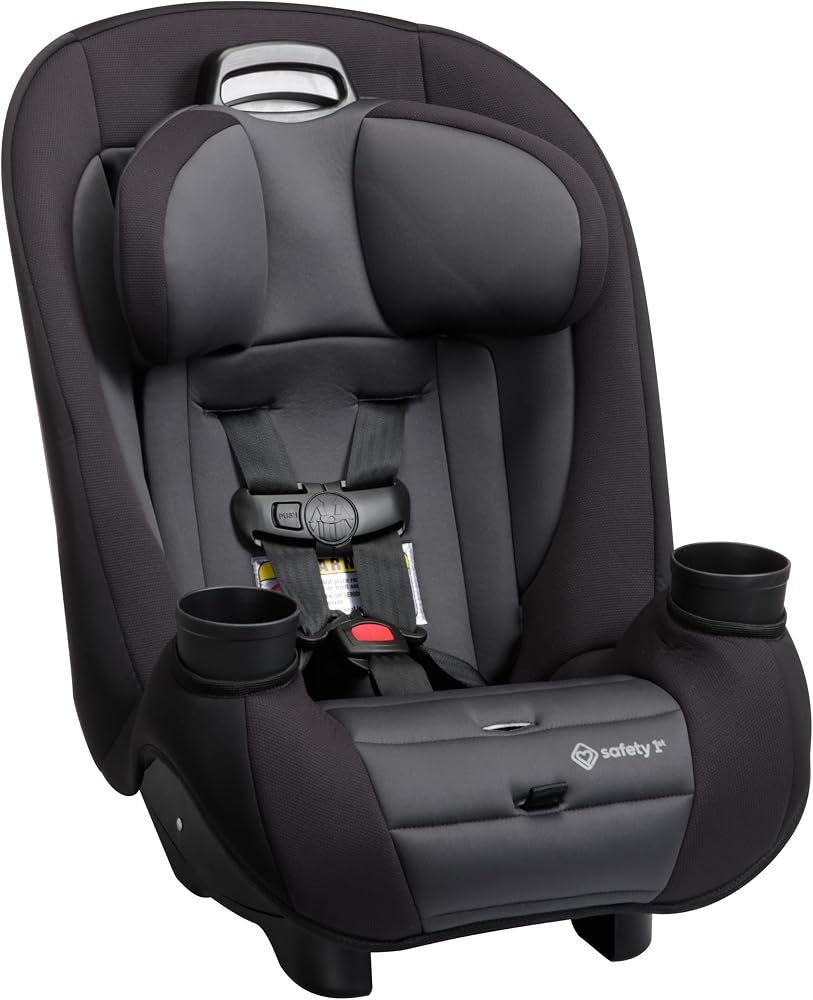 Safety 1st Ellaris 3-in-1 Convertible Car Seat, Slim Fit Design, Rear & Forward-Facing, 5-Position Headrest, 3-Across Fit, Travel-Friendly with Machine-Washable Seat Pad, Smokey Haze